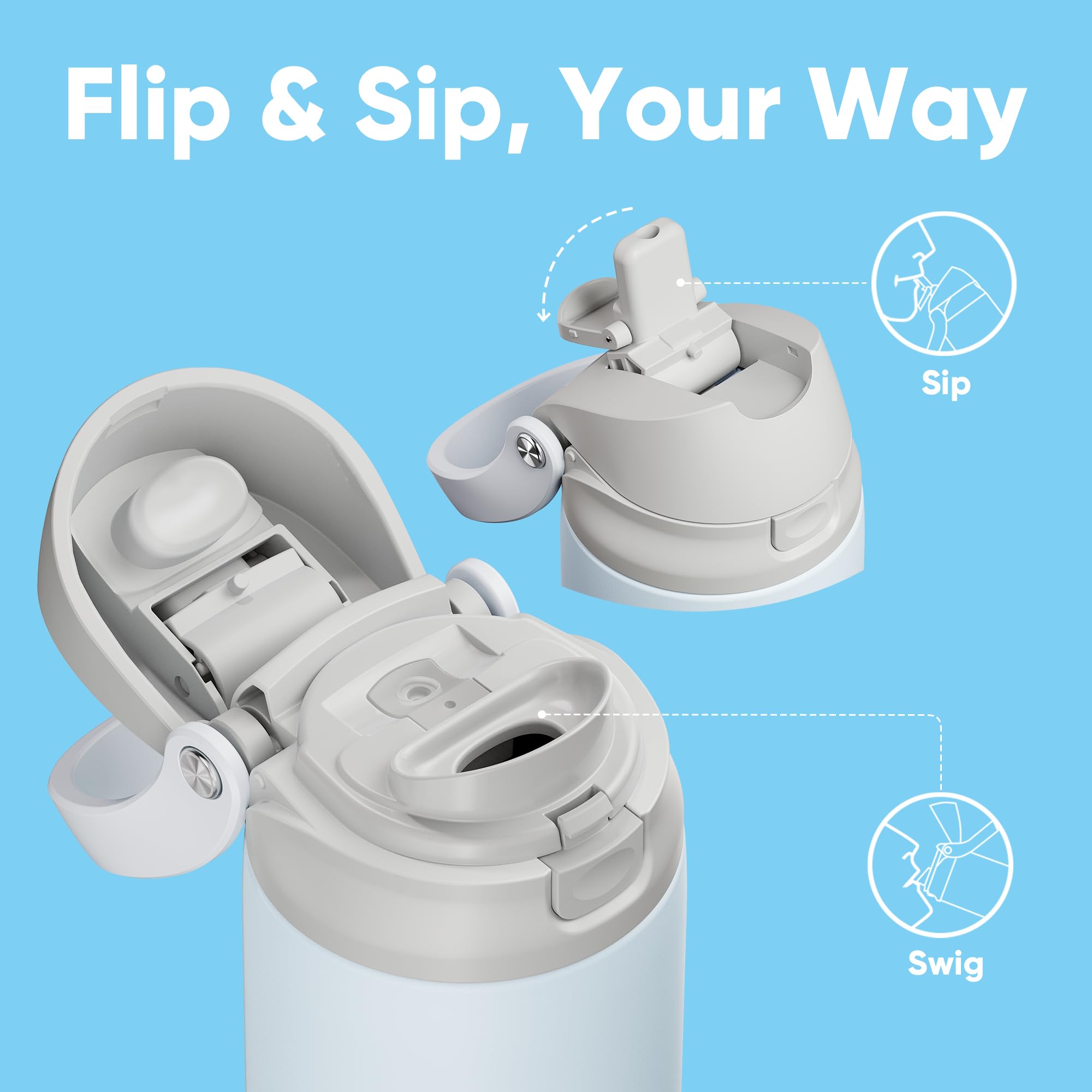 ENCOOL bottle with double-wall insulation keeps beverages cold longer.