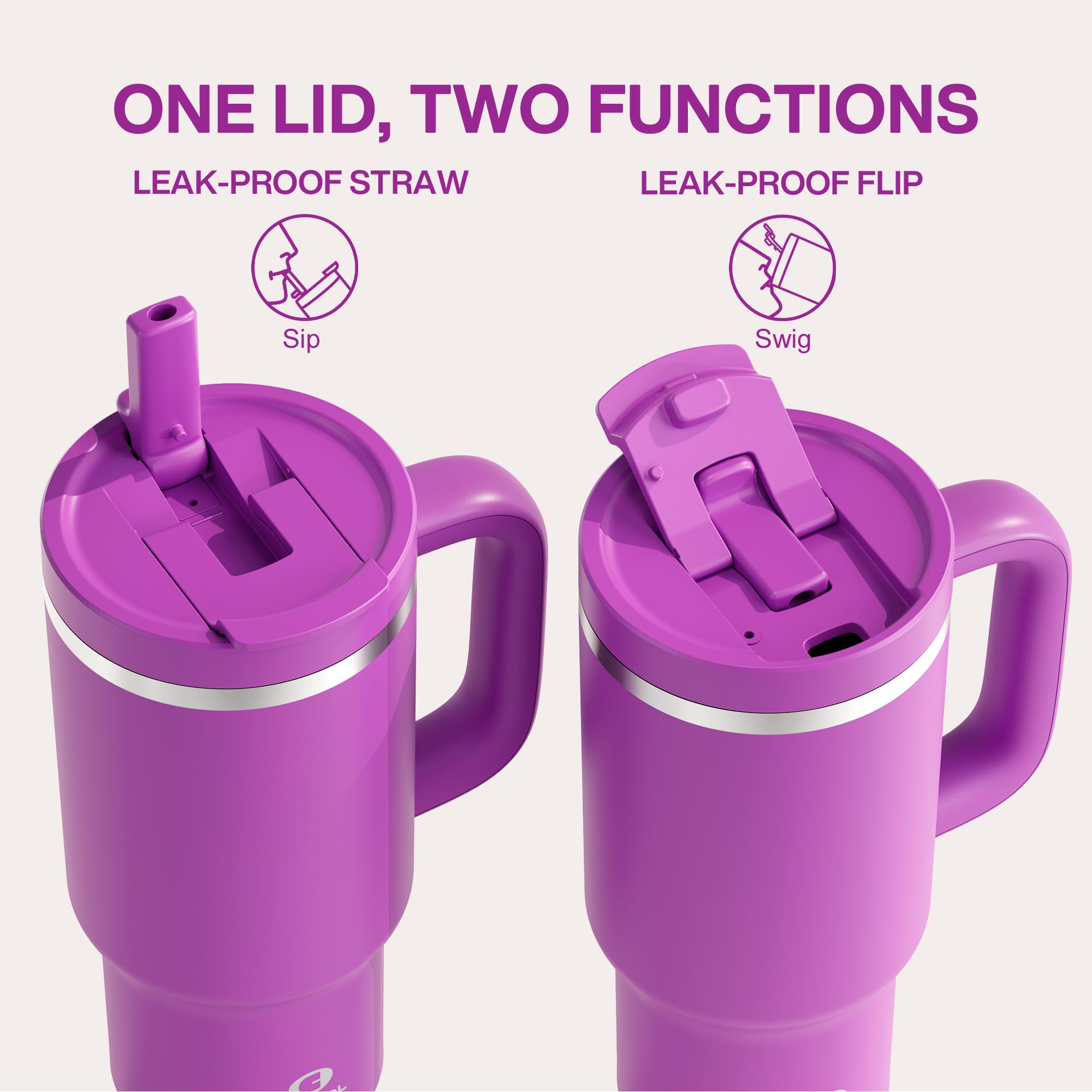 ENCOOL leakproof flip-top lid prevents spills during travel.