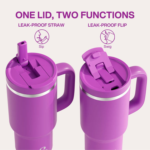 ENCOOL leakproof flip-top lid prevents spills during travel.