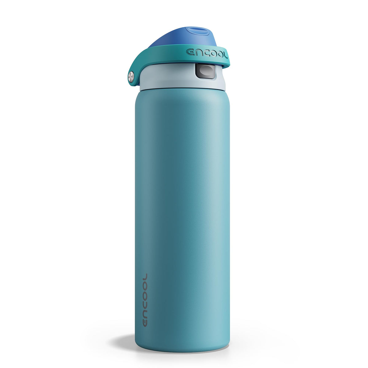 ENCOOL leakproof-lid bottle shown with secure seal for on-the-go use