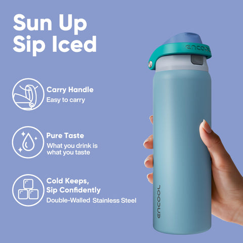 ENCOOL built-in straw for easy sipping during workouts