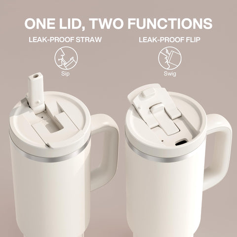 ENCOOL 40 oz tumbler with straw for easy sipping during commutes