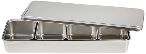 Endo Shoji AYK11004 seasoning container in stainless steel for durable hygienic storage.