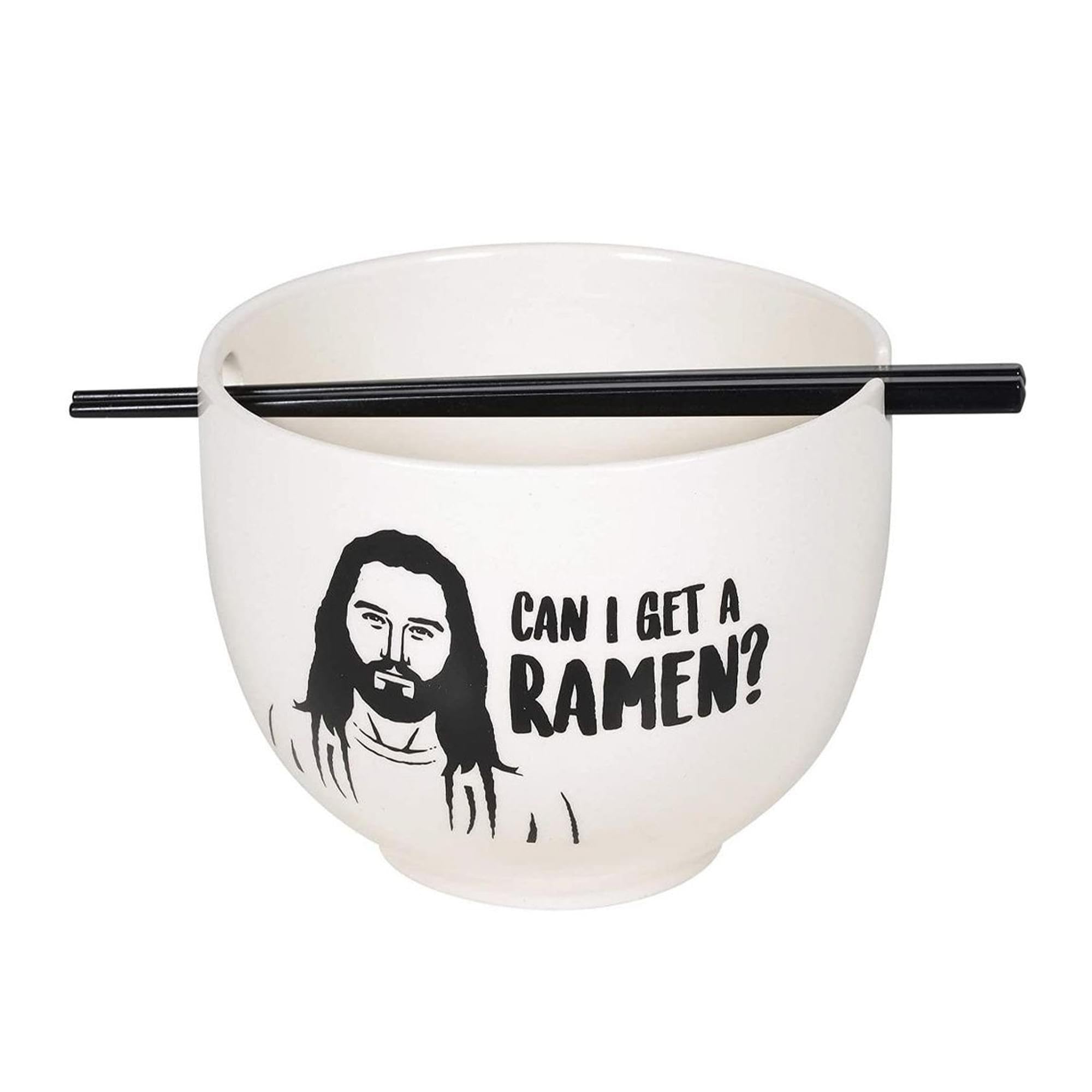 Enesco Our Name is Mud Jesus chopsticks set designed for playful easy serving.
