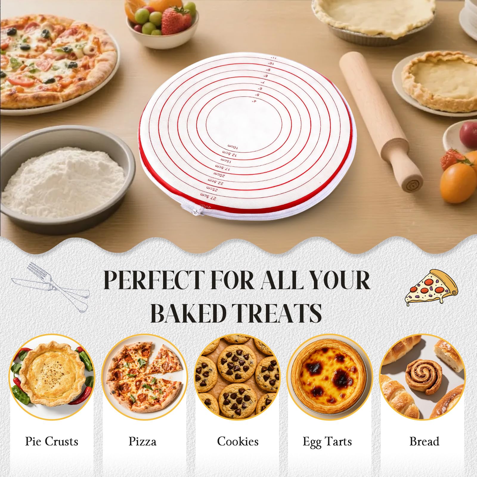 Top-rack dishwasher safe for quick cleanup after baking.