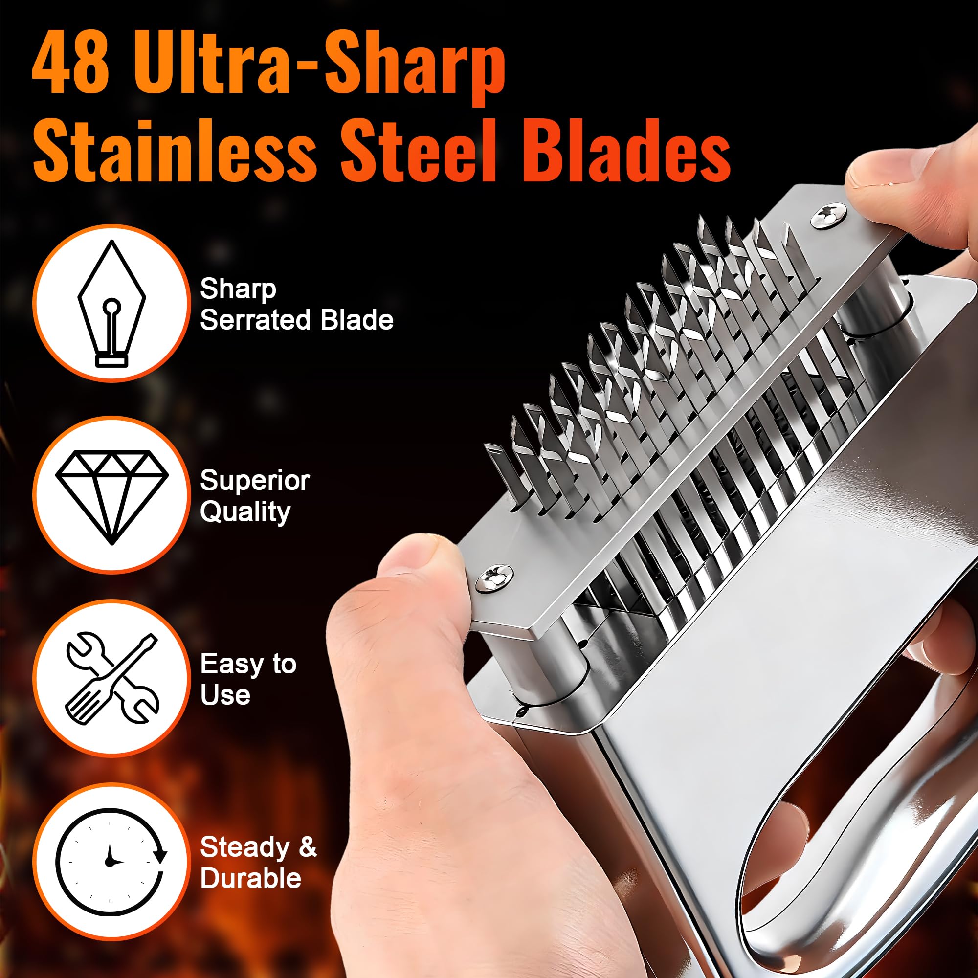 Enhon ergonomic handle provides secure grip even with wet hands.