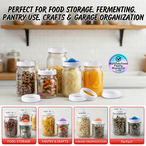 Enhon plastic mason jar bands simplify daily kitchen and craft jar organization.