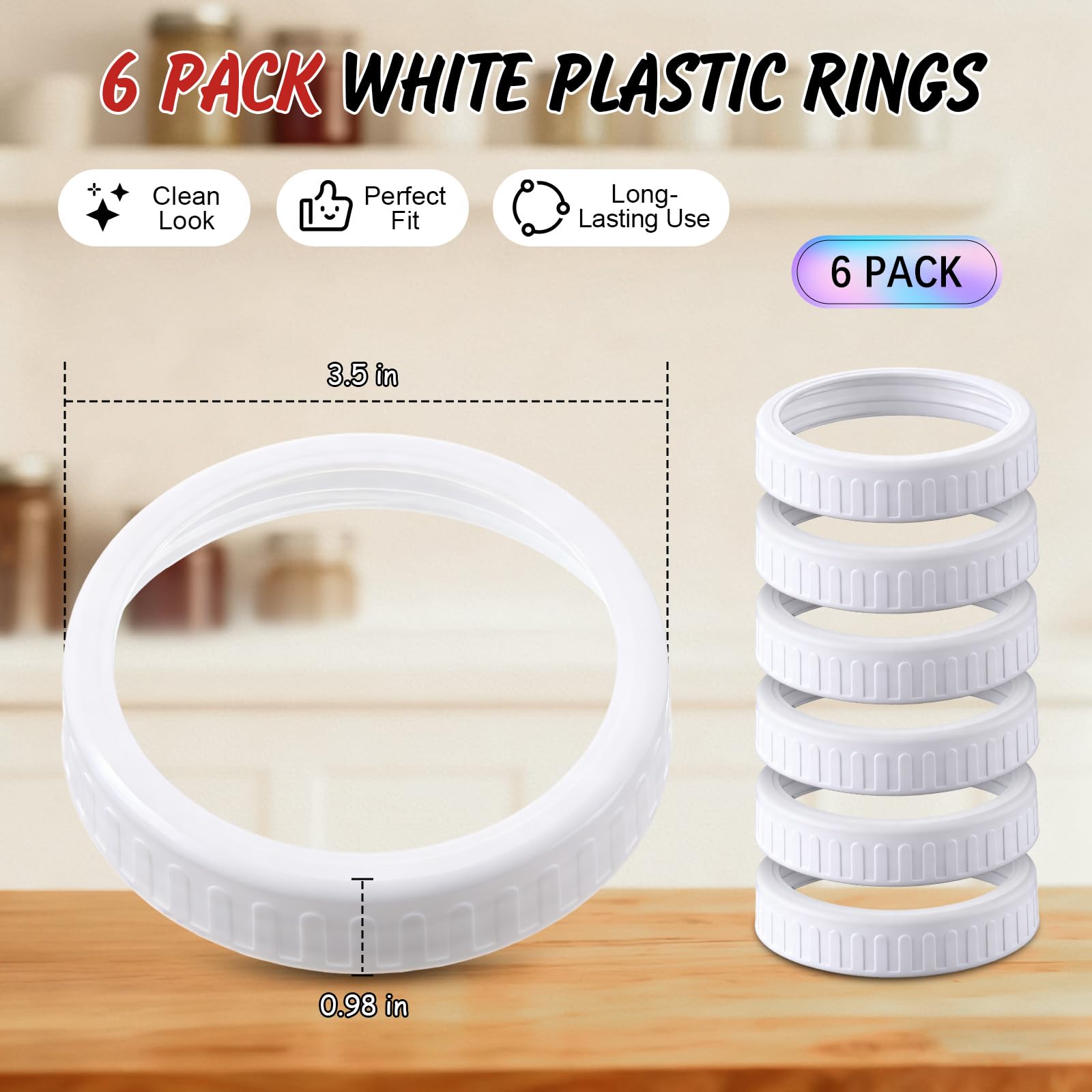 Enhon rust-proof plastic canning rings offer reusable storage solutions.
