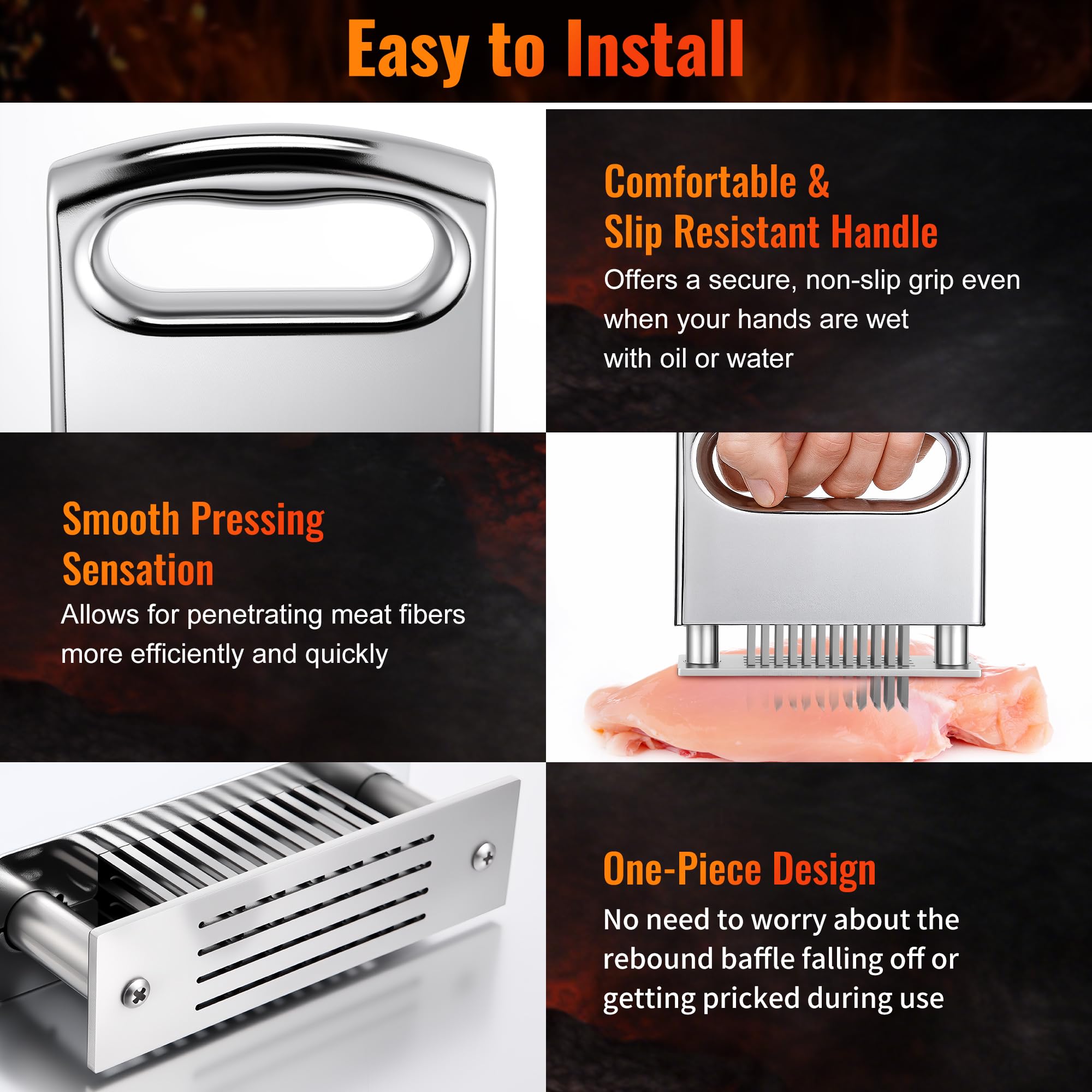 Enhon stainless steel blades stay sharp for repeated use.