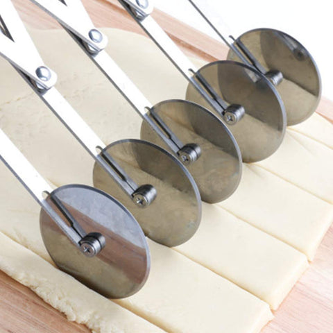 ENINFUT 5-Wheel Pastry Cutter extended width setting for diverse recipes.