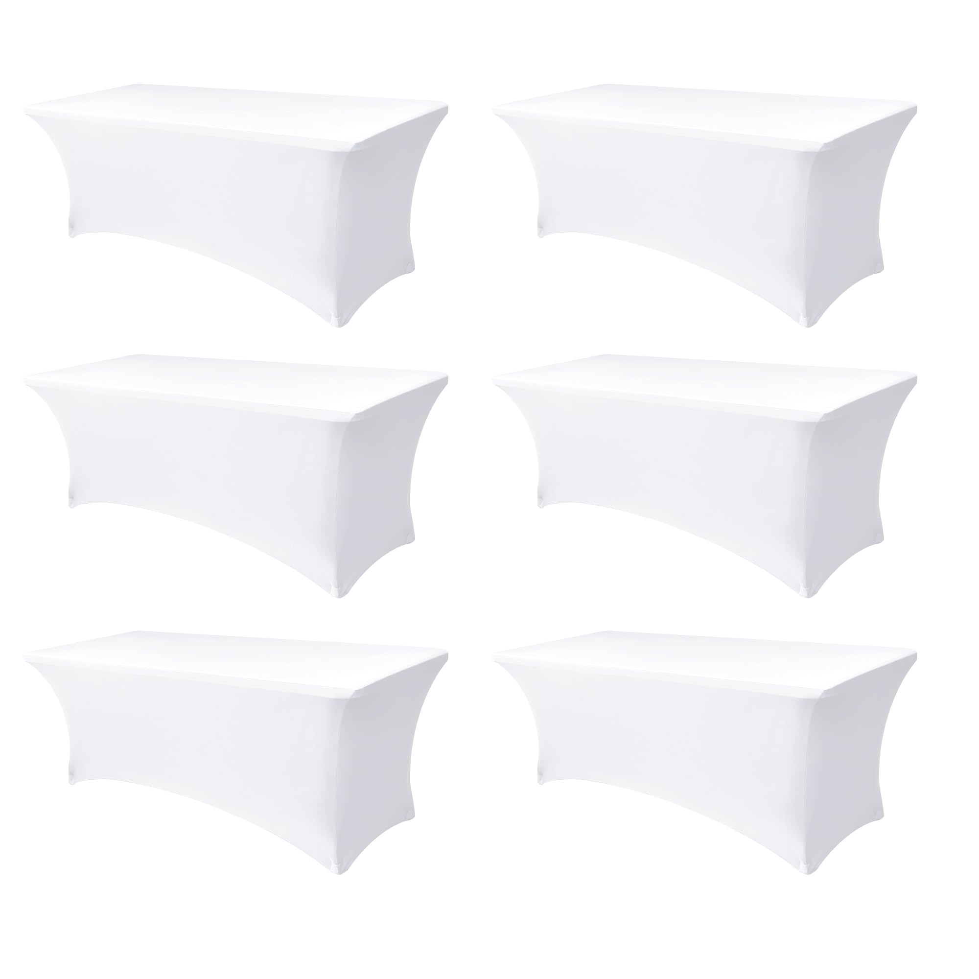 Enjoyidea 6ft white fitted table cover on a table for a professional event look