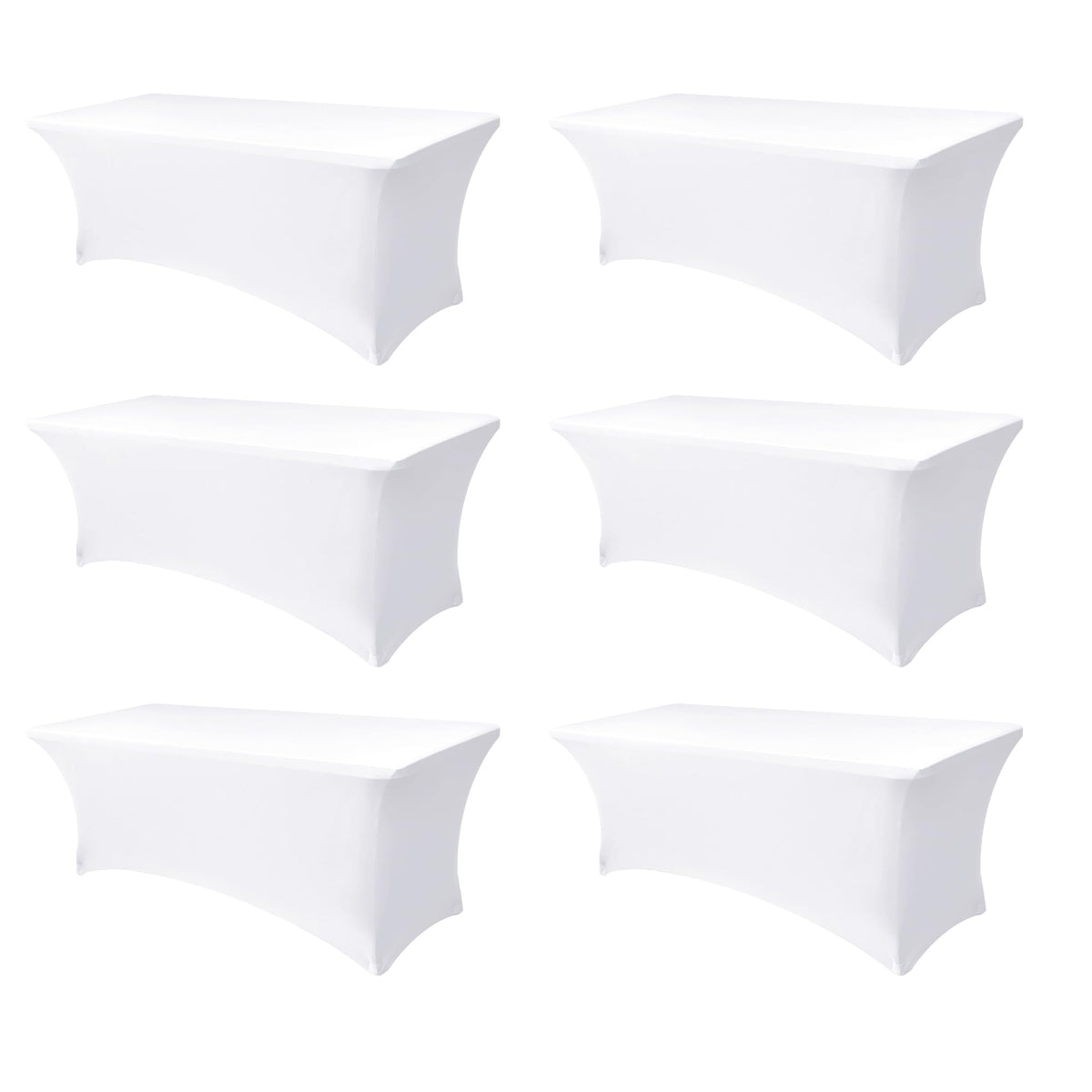 Enjoyidea 6ft white fitted table cover on a table for a professional event look