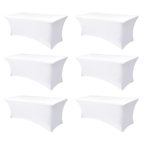 Enjoyidea 6ft white fitted table cover on a table for a professional event look