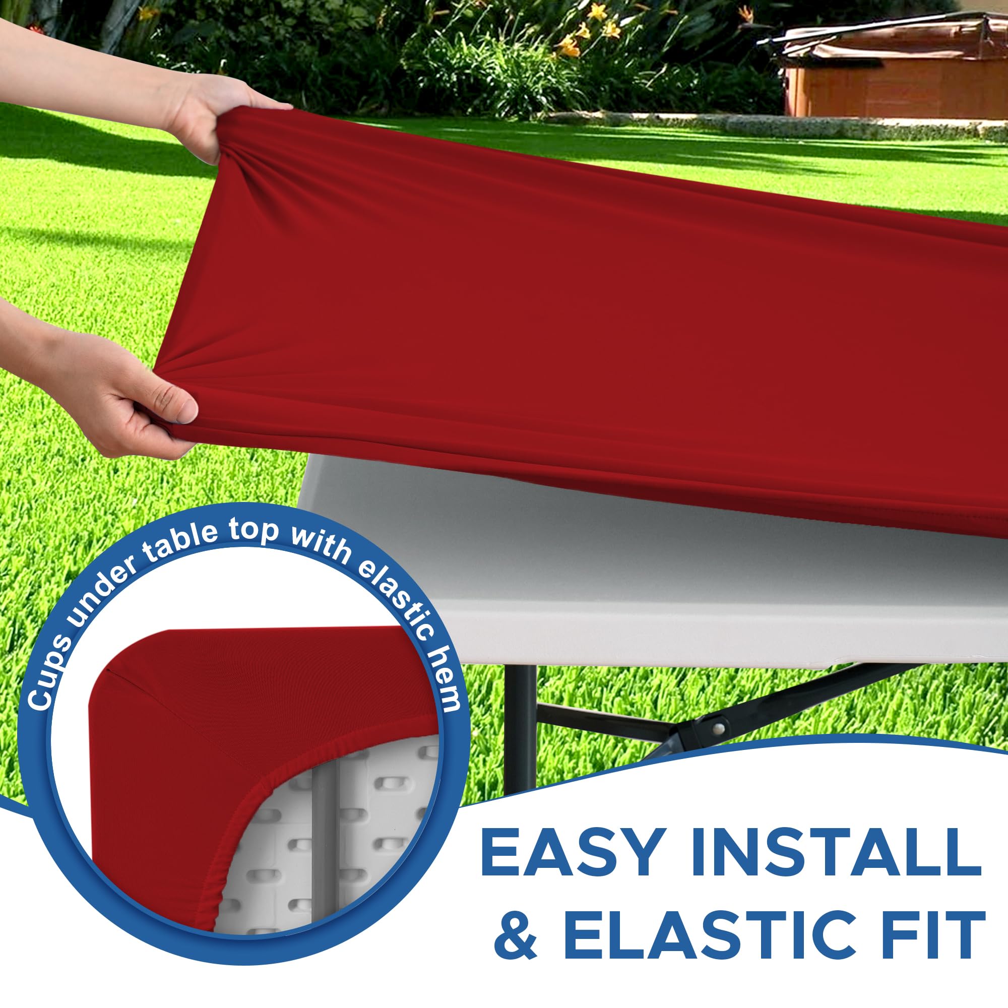 Enjoyidea red 6ft rectangle tablecloth enhancing home dining ambiance