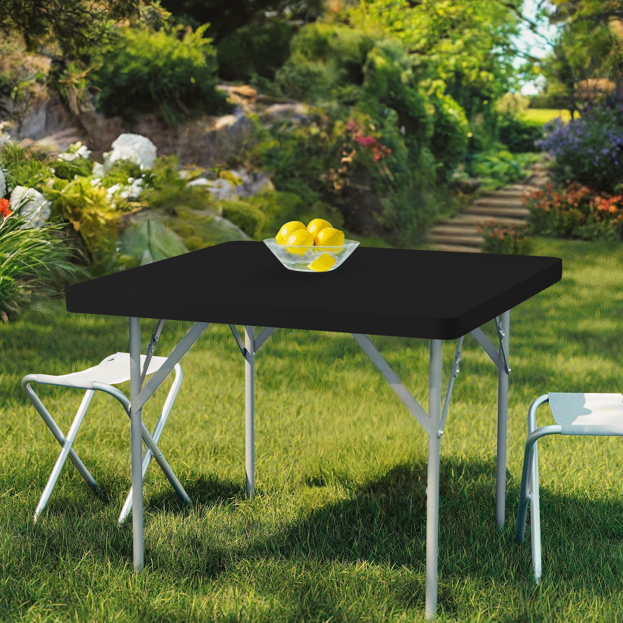 Enjoyidea machine washable tablecloth easy care and reuse.