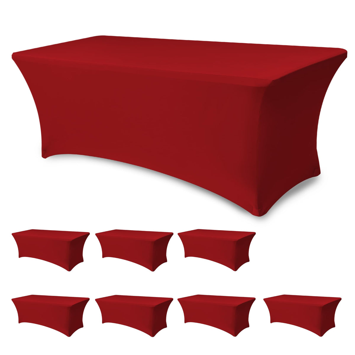 Enjoyidea Spandex table cover on a 6ft table for a sleek, wrinkle-free look.