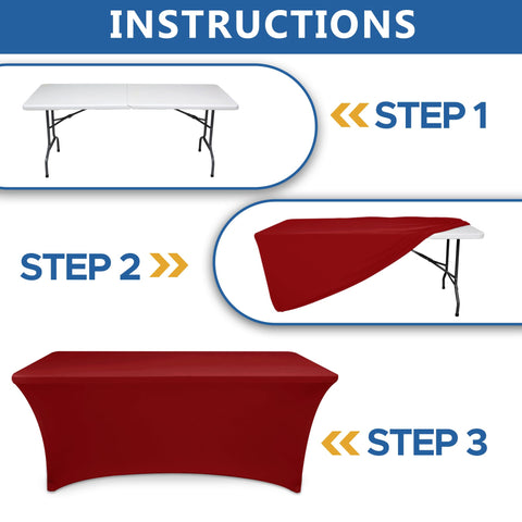 Enjoyidea spandex table cover perfect for vendor booths and fairs.