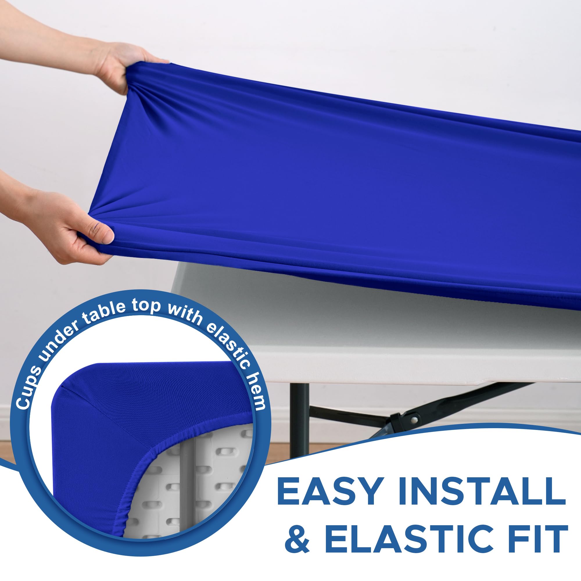 Enjoyidea square fitted tablecloth royal blue on stain resistance