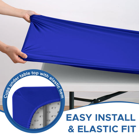 Enjoyidea square fitted tablecloth royal blue on stain resistance