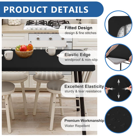 Enjoyidea stretch spandex table cover enables quick, wrinkle-free setup.
