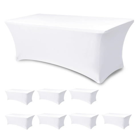 Enjoyidea table cover 6ft rectangle in white keeps tables looking clean and professional