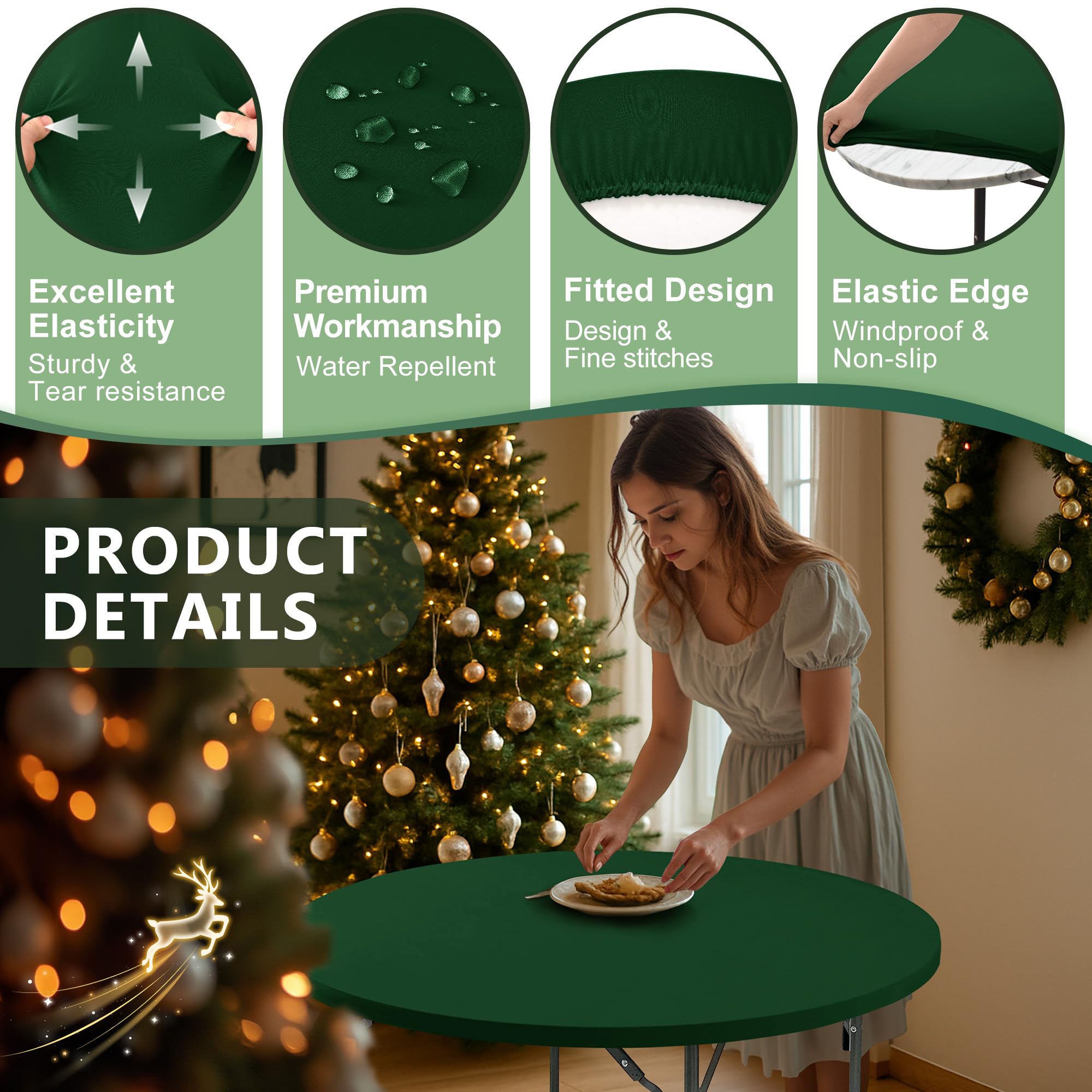 Enjoyidea two-pack hunter green covers simplify event setup