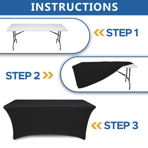 Enjoyidea vendor booth display looks polished with fitted table covers.