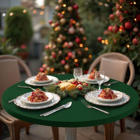 Enjoyidea water-repellent round table cover stays neat during gatherings