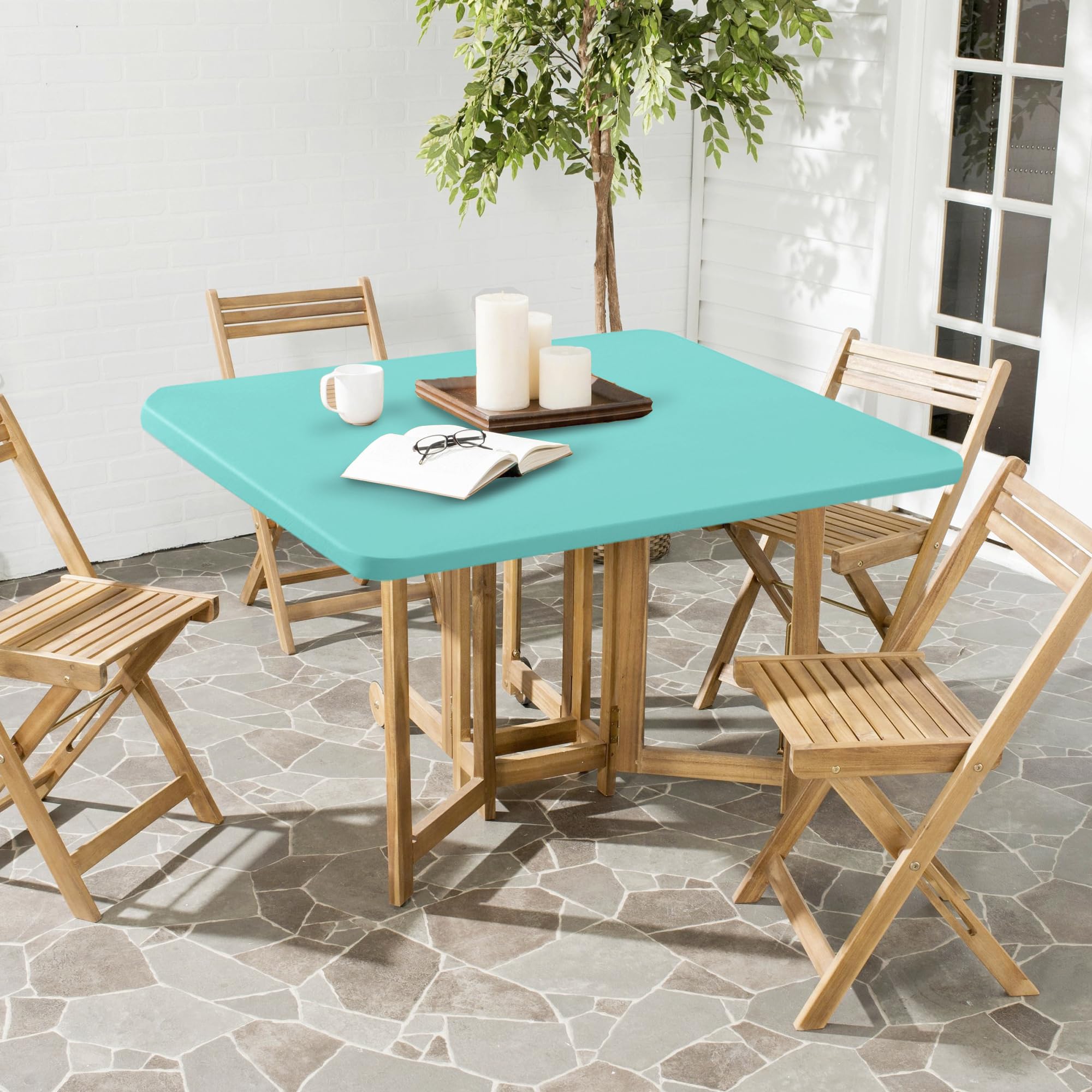 Enjoyidea wrinkle-free and stain-resistant tablecloth maintains a clean dining surface