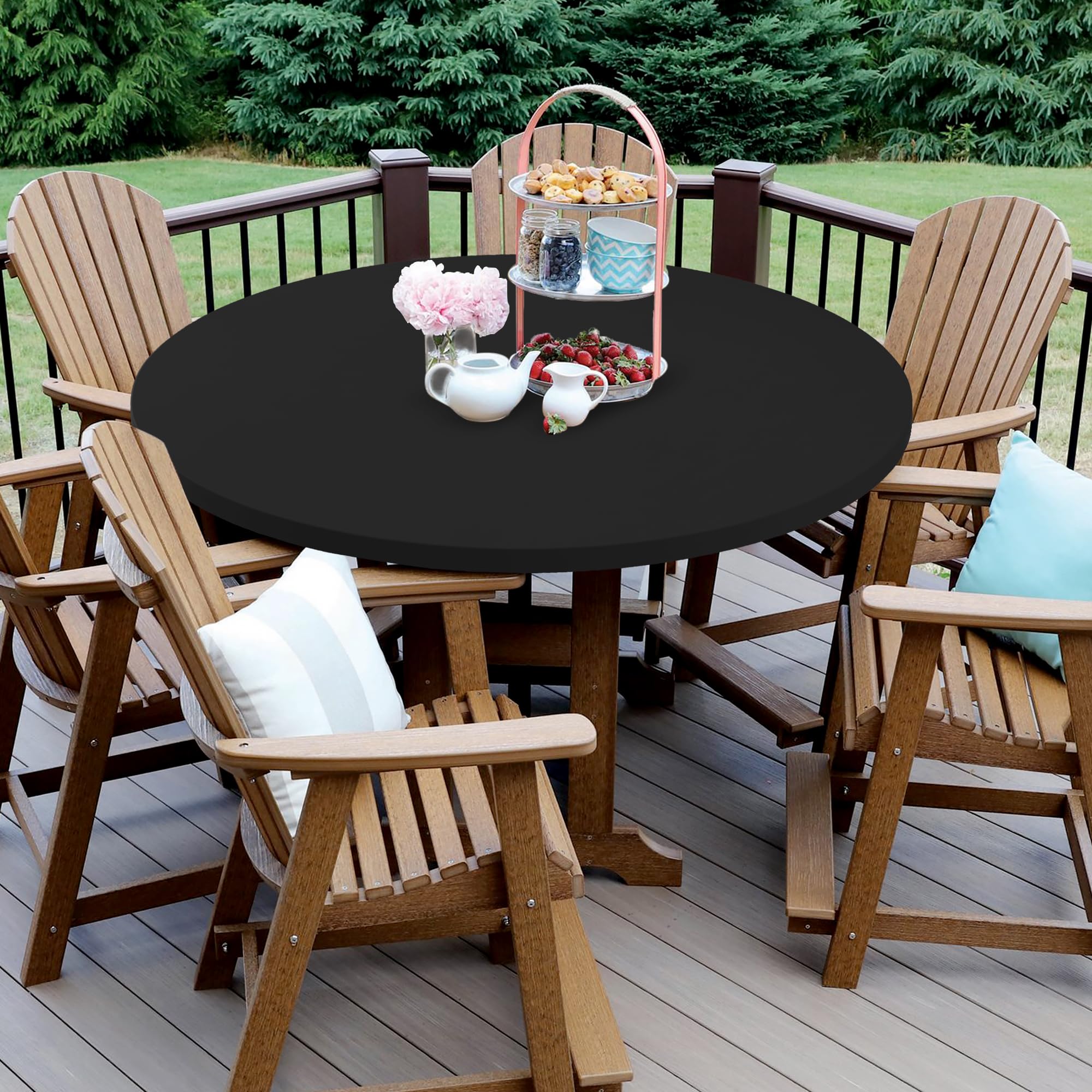 Enjoyidea wrinkle-free stretch fabric preserves a neat table surface.
