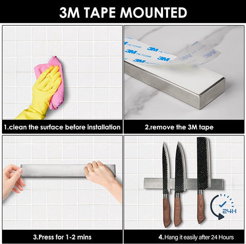 Enkrio large capacity magnetic strip holding knives and tools up to 22 lb.