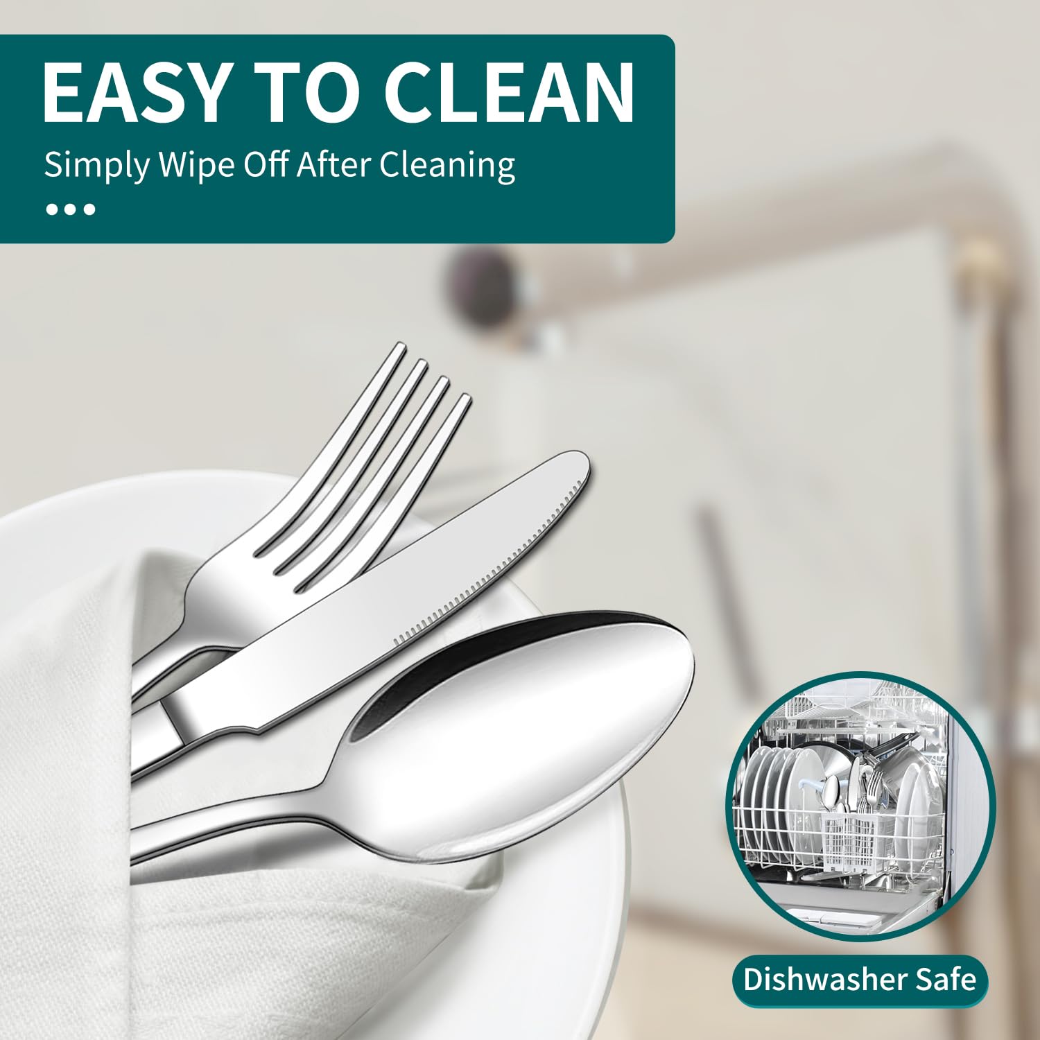 ENLOY 18/0 stainless steel construction ensures rust resistance and durability.