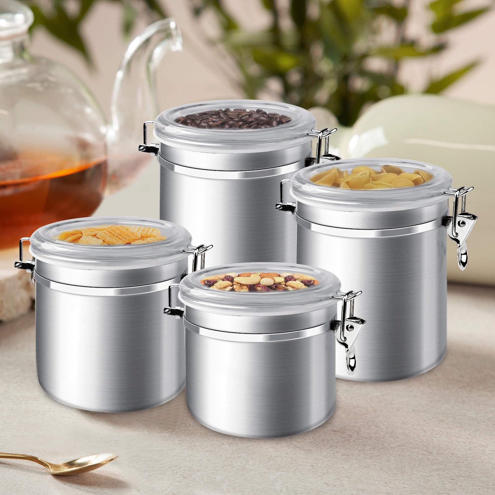 ENLOY sugar canister stainless steel supports dry storage and easy refilling