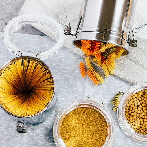 ENLOY tea canister clear lid helps organize tea leaves and spices