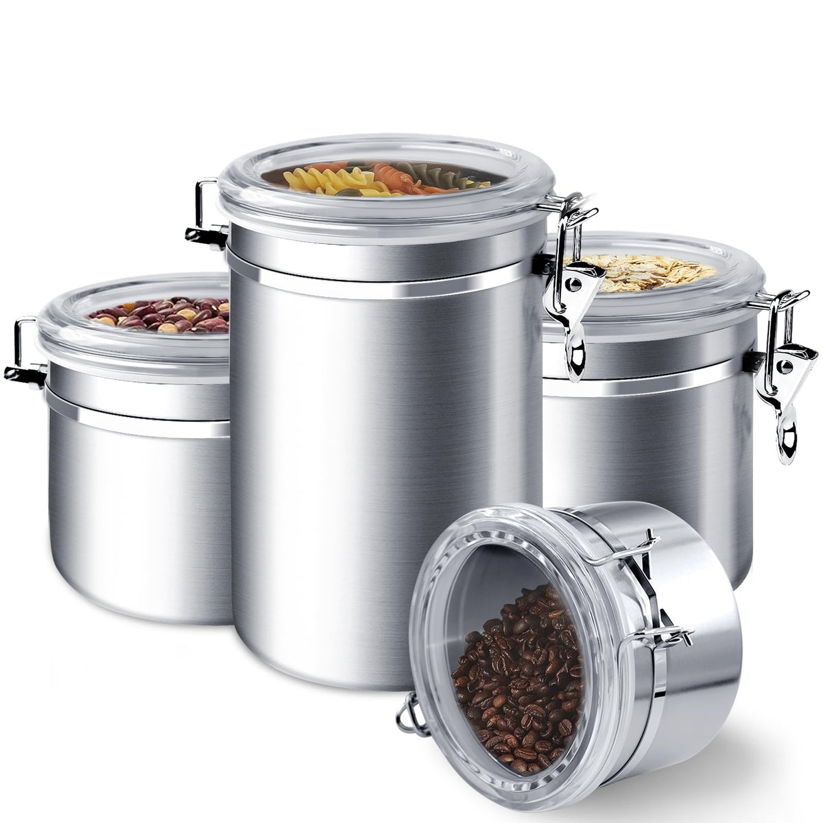 ENLOY wide-opening 28 oz canister with clear lid for easy scooping and visibility