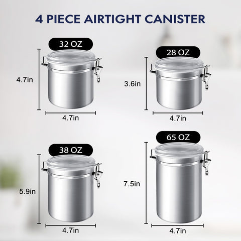 ENLOY wide-opening 32 oz canister with airtight seal for pantry use