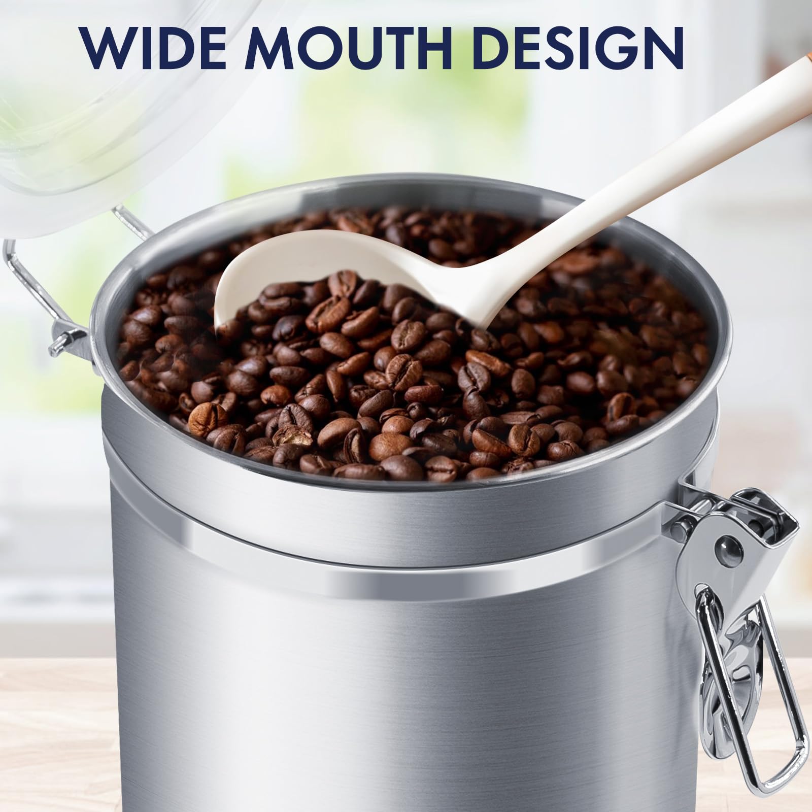 ENLOY 65 oz canister emphasizes large capacity with clear lid for quick checks