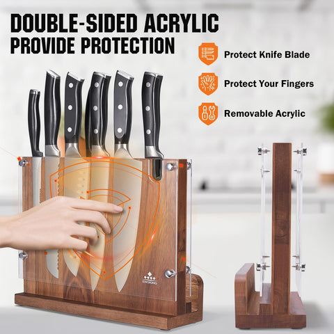 ENOKING acacia wood block highlighting natural grain and durable construction.