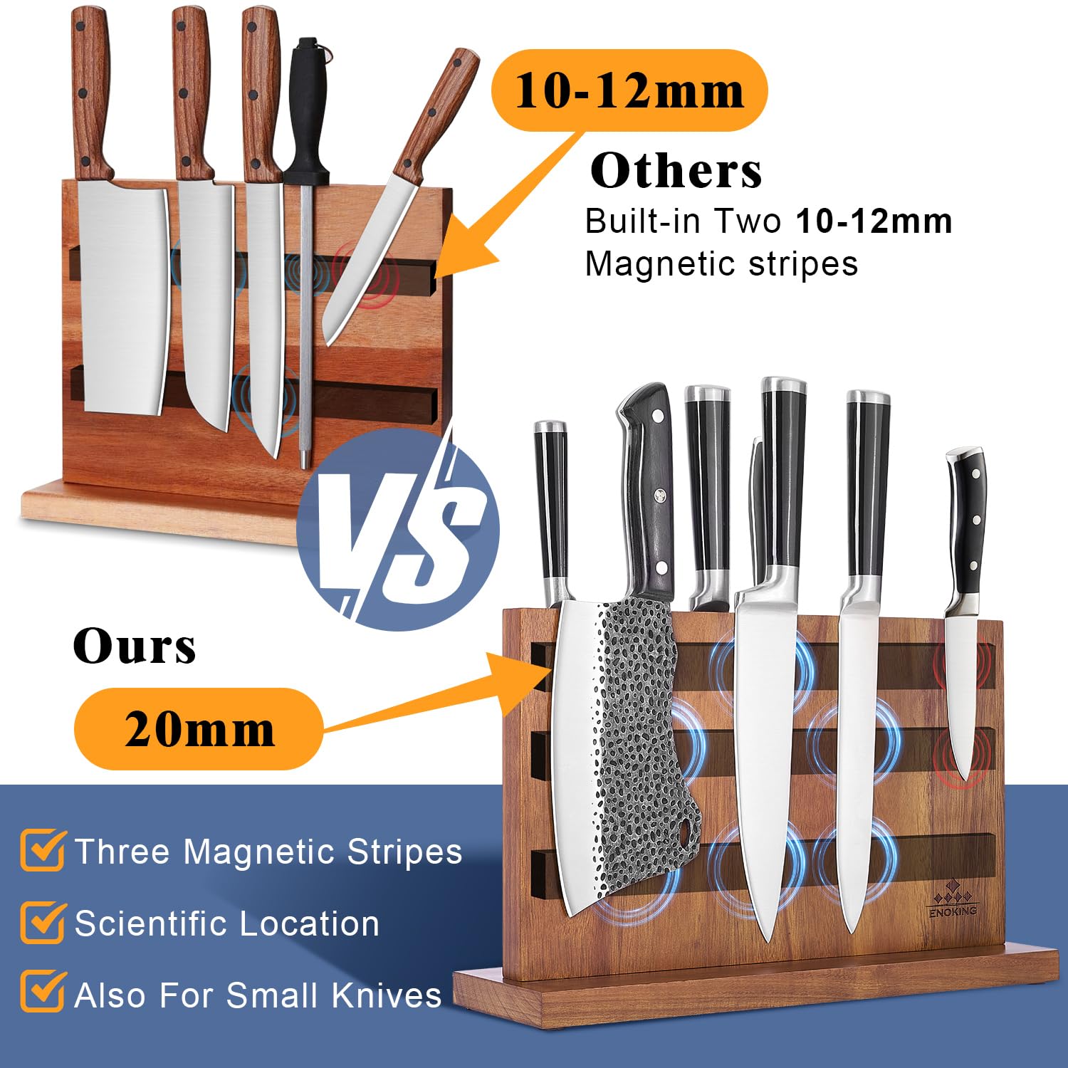 ENOKING acacia wood texture close-up highlights durable construction
