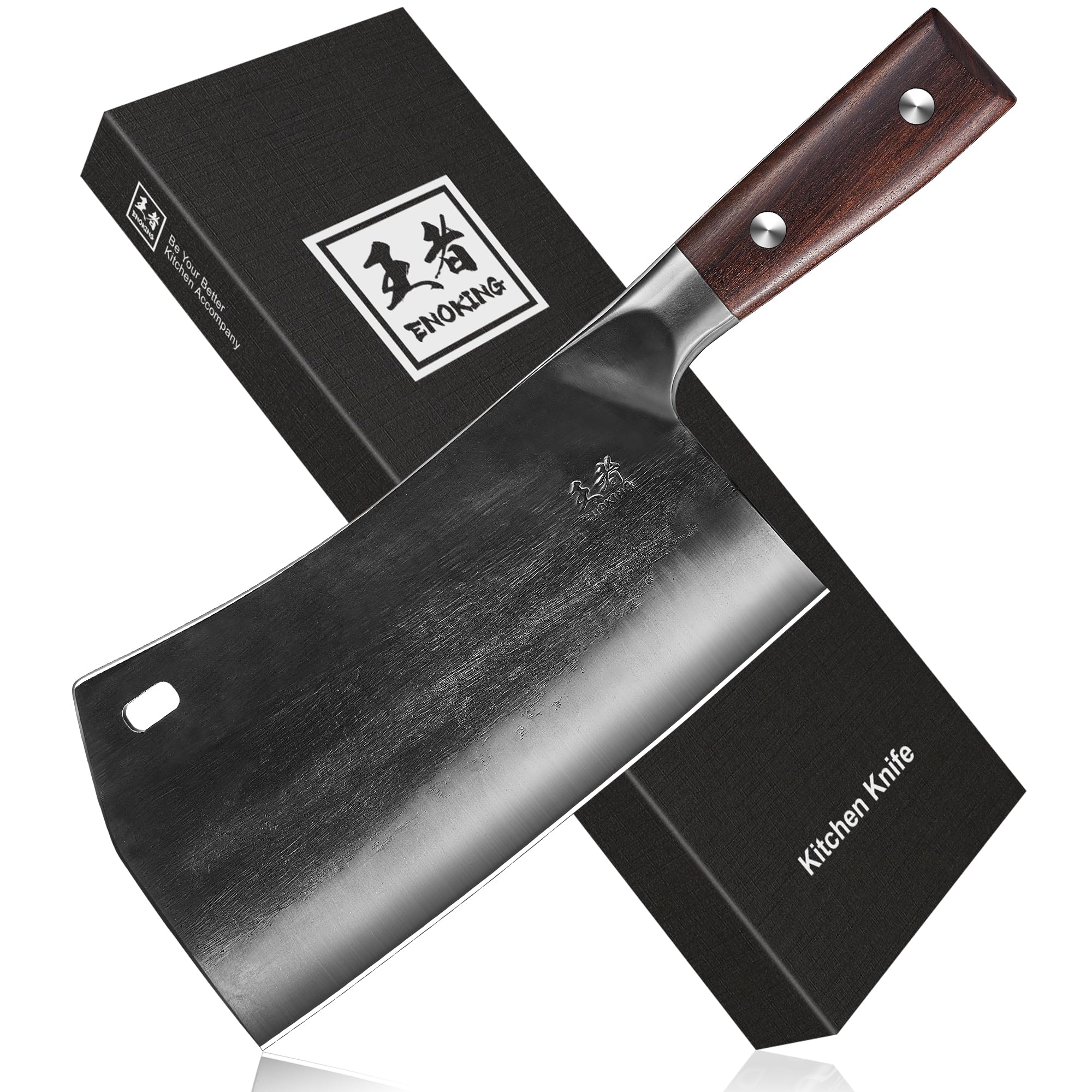 ENOKING cleaver blade edge enables precise slicing with reduced cutting resistance.