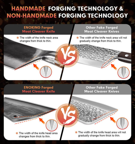ENOKING cleaver side profile highlights sturdy construction and ergonomic design.