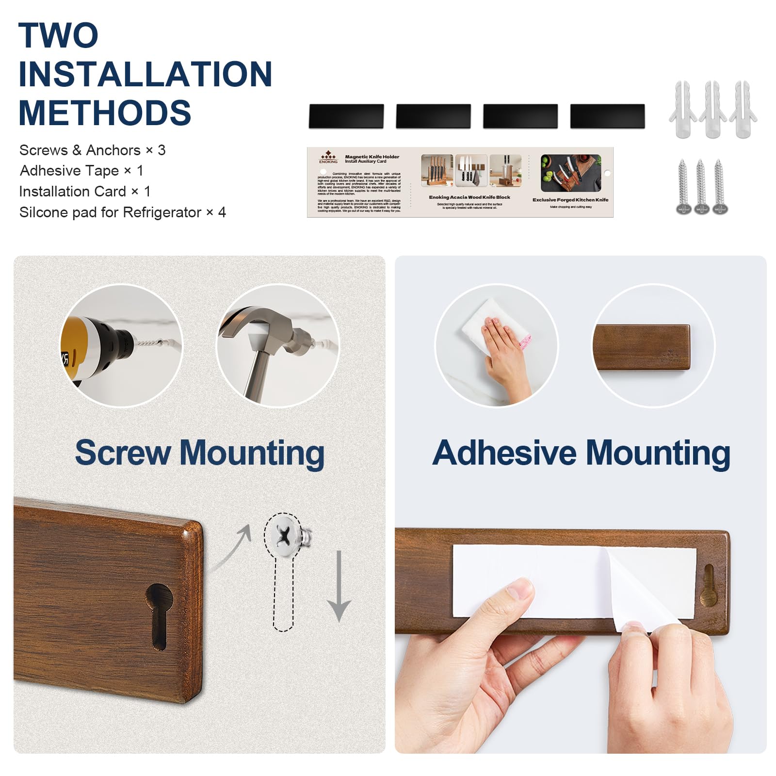 ENOKING fridge-mount magnet strip adds convenient on-fridge storage
