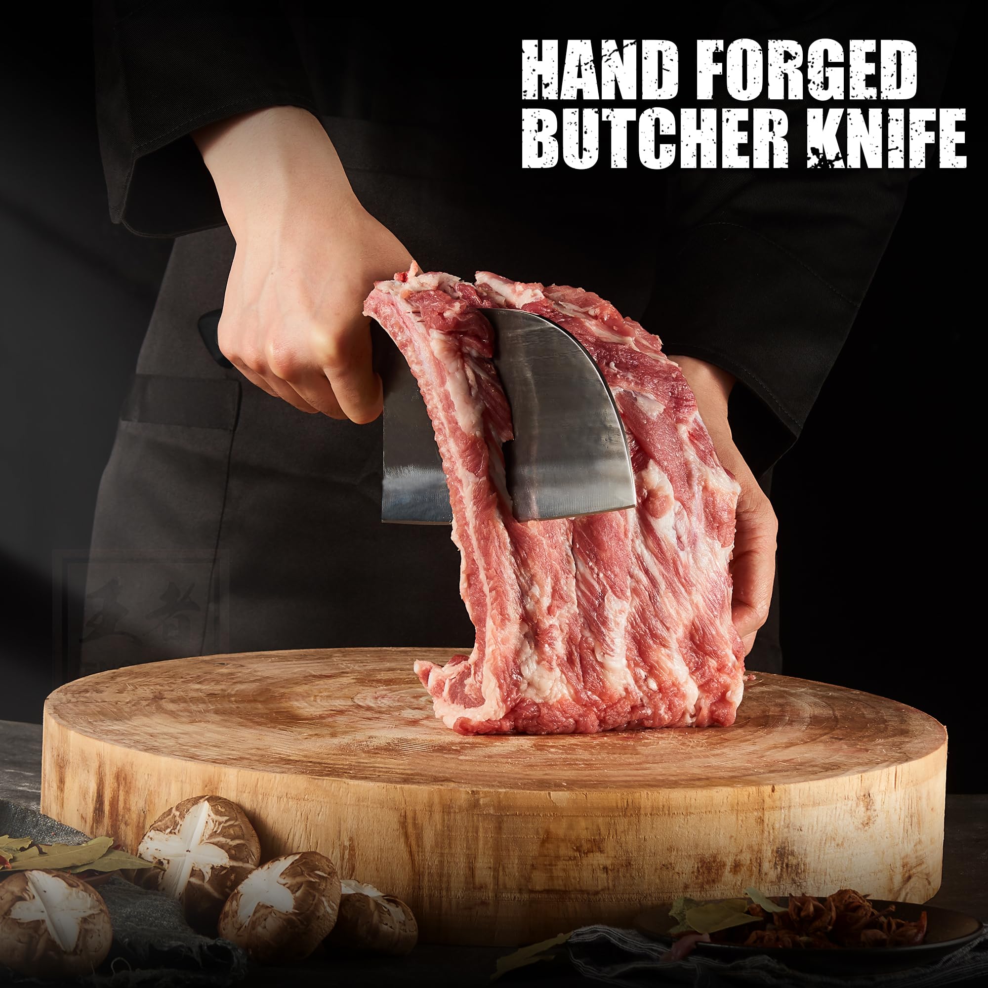ENOKING full-tang ergonomic handle reduces fatigue in long prep.