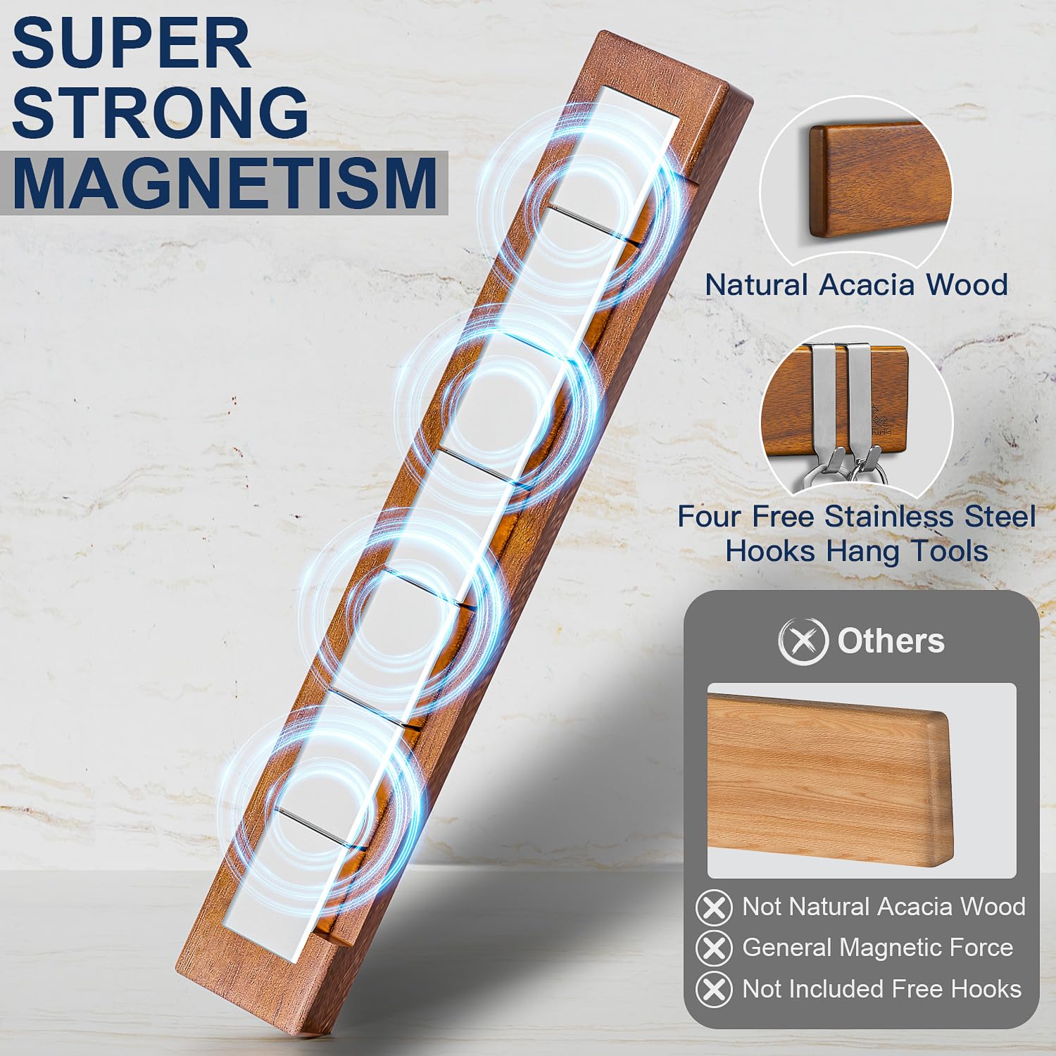 ENOKING industrial magnetic strip securely grips blades and tools