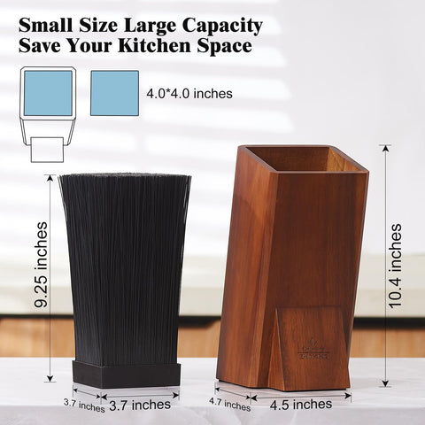 Non-slip base keeps ENOKING knife block steady during food prep.
