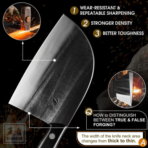 ENOKING meat-cleaver heavy-duty blade for chopping bones with ease.