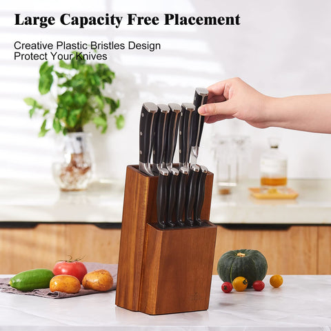 ENOKING removable bristles allow easy cleaning of the knife block.