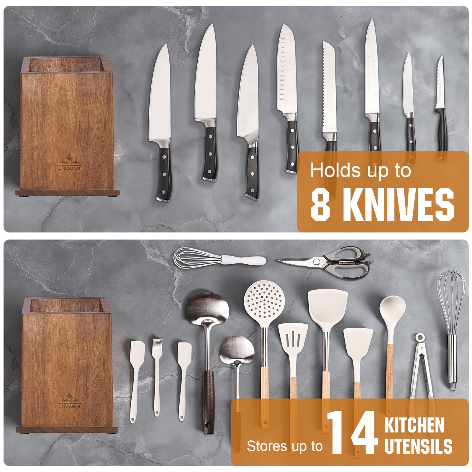 ENOKING four-sided magnets offer 360° access for quick utensil reach.