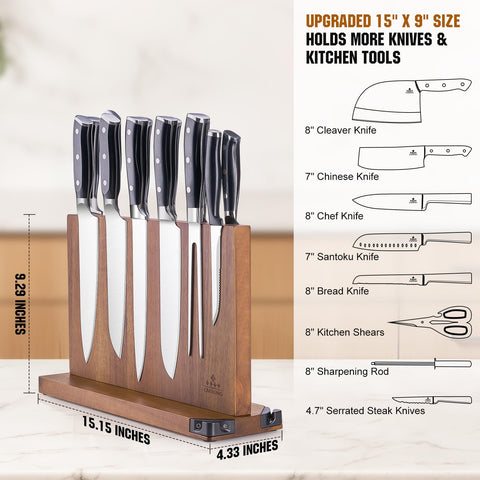 ENOKING universal magnets securely hold knives of various sizes for safe access