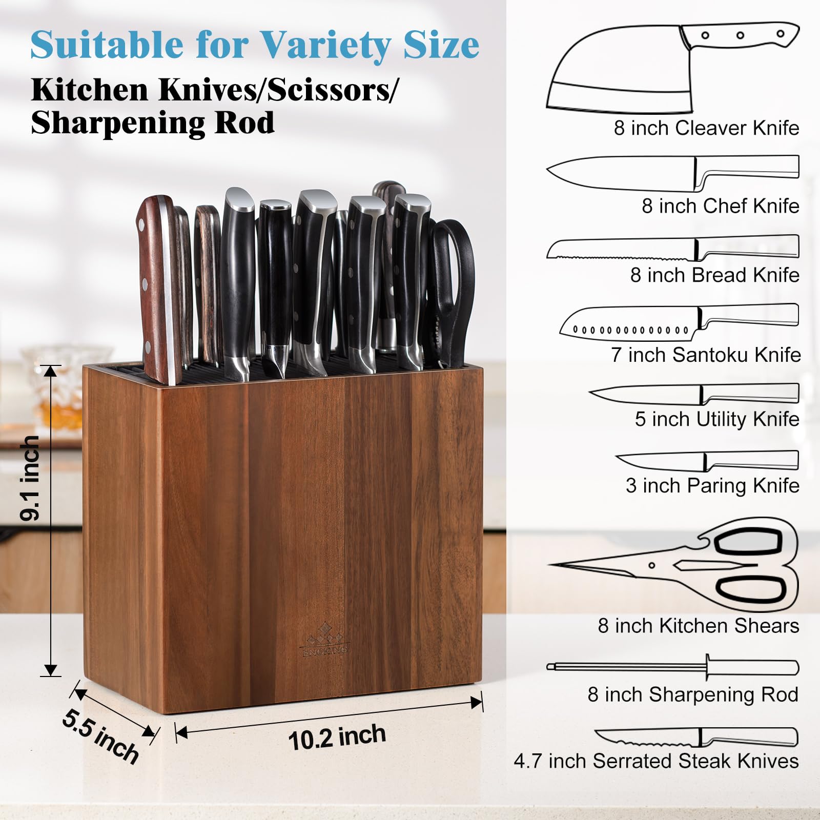 ENOKING XXL Knife Holder top view emphasizing wide capacity storage